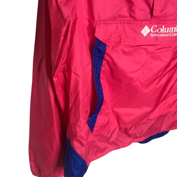 Columbia Jacket Mens XL Pink Blue Hooded Anorak Windbreaker Pullover KX0490 - Picture 12 of 14
